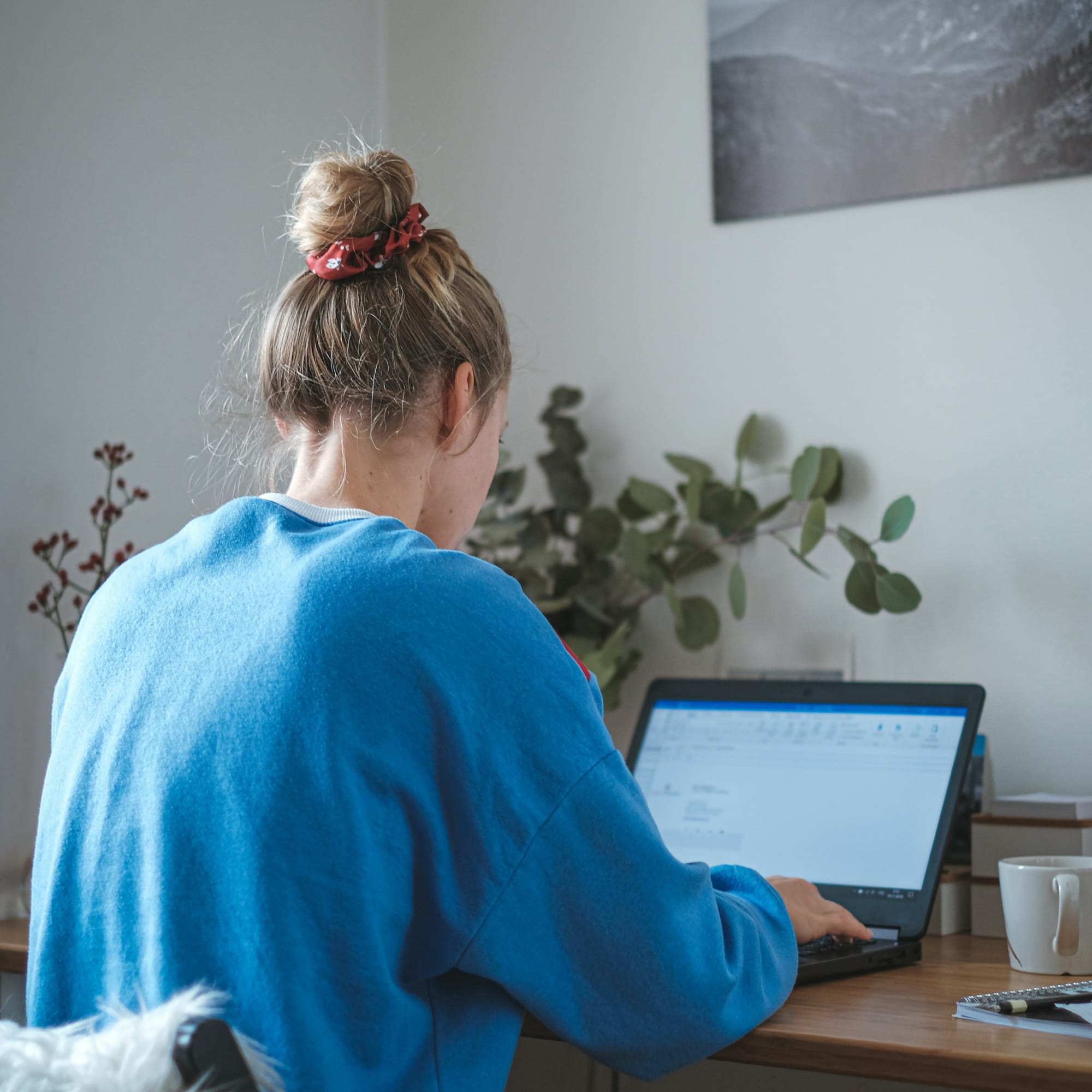 Woman in front of computer