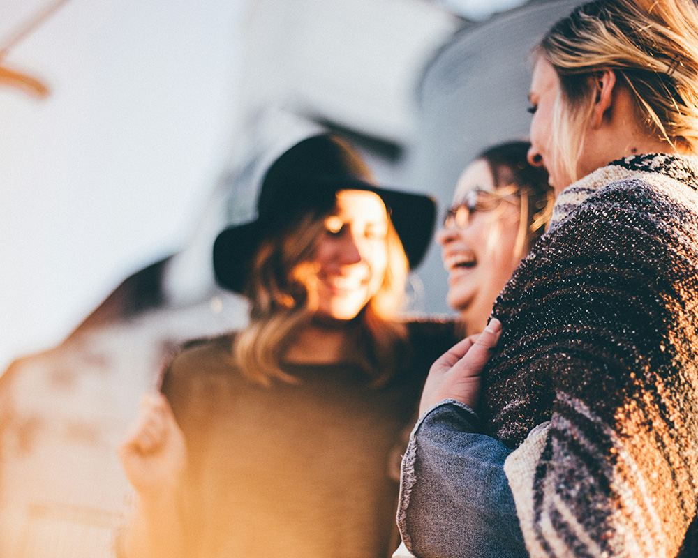 Women smiling